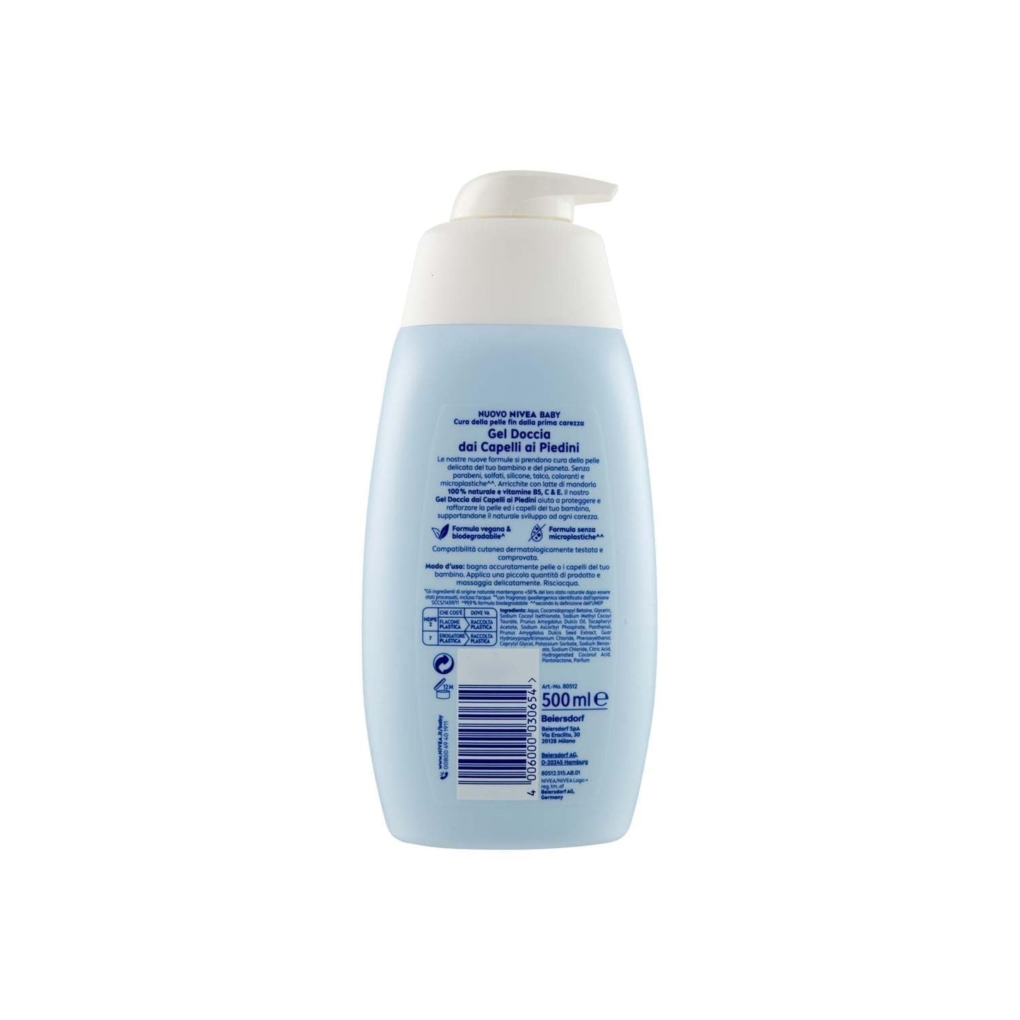 NIVEA BABY Duschgel für Beinhaare 500 ml, Kinderschaumbad für weiche und saubere Haut und Haare, Kinderbad mit Tränenschutz, feuchtigkeitsspendendes und sanftes Shampoo für Kinder Kinder - Bade- und Hautpflege Naty Shop