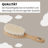 PARSA Beauty Babyhaarbürste mit Ziegenhaar – Babyhaarbürste aus FSC®-zertifiziertem Buchenholz – Bürste zur Pflege feiner Babyhaare – Babybürste Kinder – Bade- und Hautpflege Naty Shop