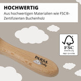 PARSA Beauty Babyhaarbürste mit Ziegenhaar – Babyhaarbürste aus FSC®-zertifiziertem Buchenholz – Bürste zur Pflege feiner Babyhaare – Babybürste Kinder – Bade- und Hautpflege Naty Shop