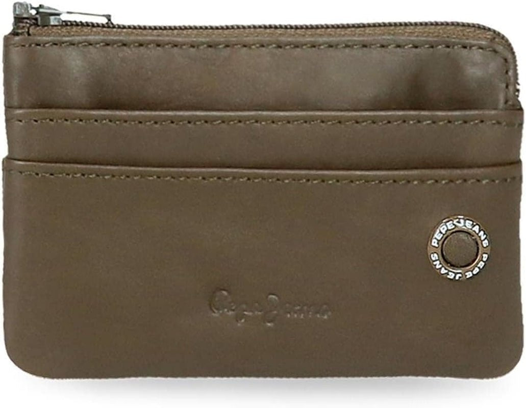 Pepe Jeans Adge Herren-Geldbörse Naty Shop Khaki-Geldbörse mit Abzeichen