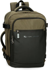 Pepe Jeans Jarvis kleine grüne Umhängetasche 15x19,5x6 cm Polyester mit Kunstlederdetails Gepäck und Reiseausrüstung Naty Shop Dunkelgrüner Kabinenrucksack