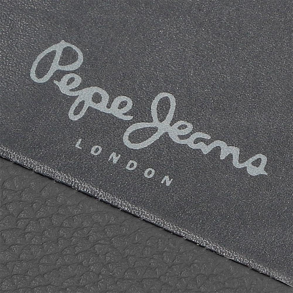 Pepe Jeans Joumma Bags Doppelte Geldbörse, Schwarz, 11 x 7 x 1,5 cm, Leder, Schwarz, Einheitsgröße, Geldbörse Herrenbrieftasche Naty Shop