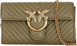 Pinko Ladies Sheep Nappa Love ONE Wallet C SCHAFNAPPA Damen Geldbörse Naty Shop V62Q_Verde Abete-Antique Gold Einheitsgröße