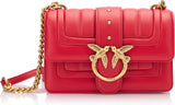 Pinko Ladies Love One Mini Cl Single Side Sheep Nappa Line Quilt Bag Damen Taschen Naty Shop R30Q_Rot Antikgold