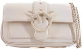 Pinko Ladies Love One Pocket C Naplack Color Block Bag Damentaschen Naty Shop Z14B_Weiß + weißer Farbblock