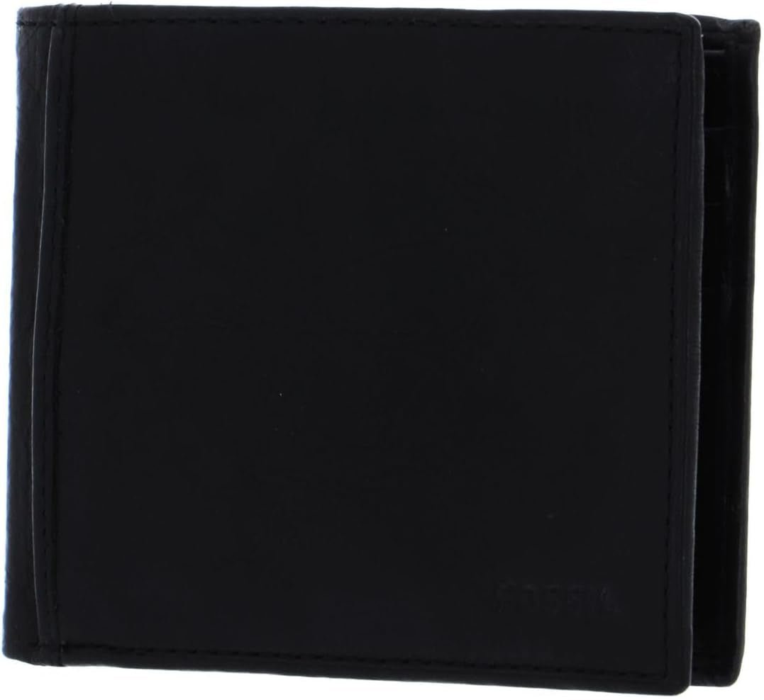 Fossil Herren-Geldbörse aus Ingram-Leder, faltbar, 11,43 cm L x 1,905 cm B x 8,89 cm H, Herren-Geldbörse Naty Shop, Schwarz