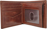 Fossil Ryan Herren-Geldbörse aus Leder, faltbar, 11,43 cm L x 2,54 cm B x 9,525 cm H. Herren-Geldbörse Naty Shop