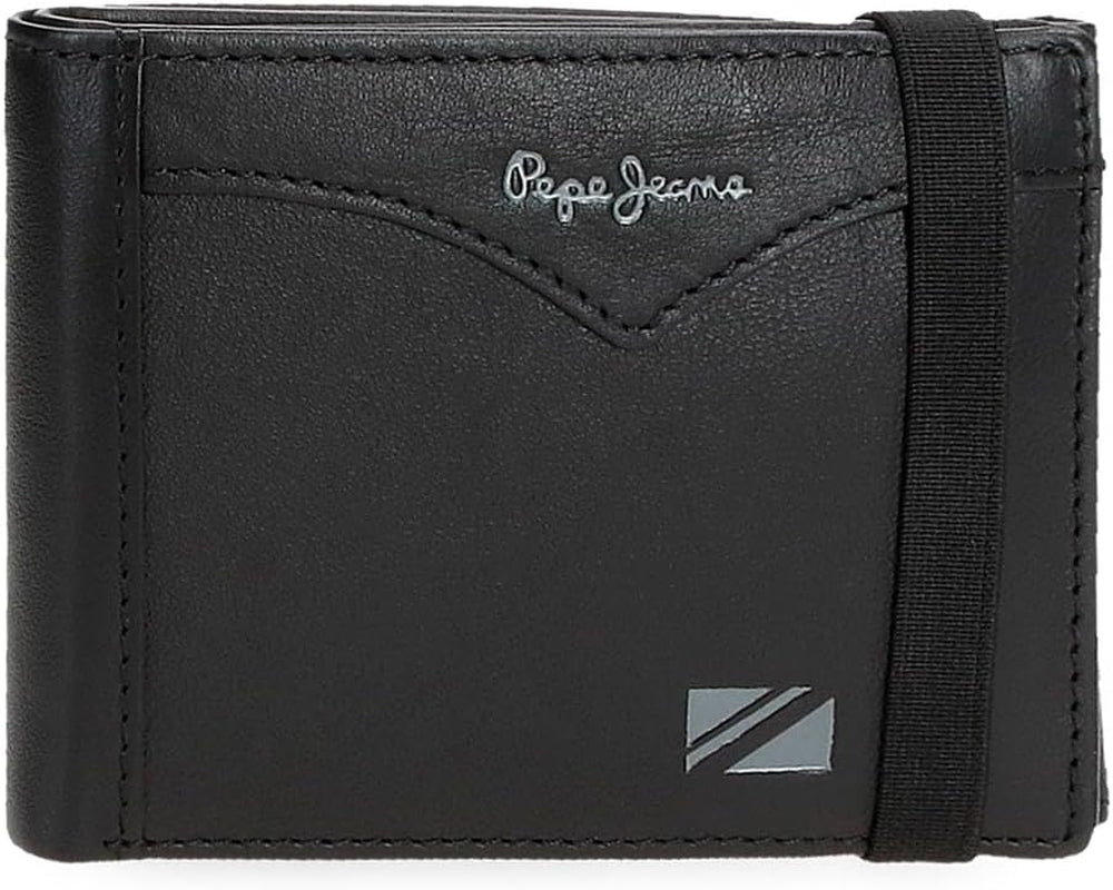 Pepe Jeans Jacken-Geldbörse mit Gummiband, Einheitsgröße Herren-Geldbörse Naty Shop Schwarz