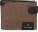 Pepe Jeans Hilltop horizontale Geldbörse mit Klickverschluss, einzigartige Herrenbrieftasche Naty Shop Brown
