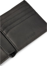 HUGO Herren-Geldbörse Tibby 8cc aus Nappaleder mit schwarzem Logo-Stck. Herren-Geldbörse Naty Shop