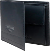 Pepe Jeans Herren-Geldbörse, Blau, 11,5 x 8 x 1 cm, Leder, RFID-geschützte Geldbörse mit Münzfach, Herren-Geldbörse, Naty Shop