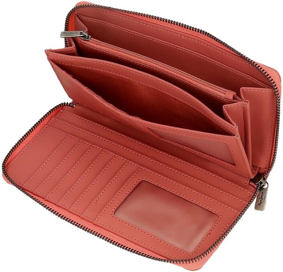 Pepe Jeans Corin Geldbörse mit Kartenfach, Pink, 19,5 x 10 x 2 cm, Polyester und PU von Joumma Bags, Rosa, Einheitsgröße, Geldbörse mit Kartenfächern Damen Geldbörse Naty Shop