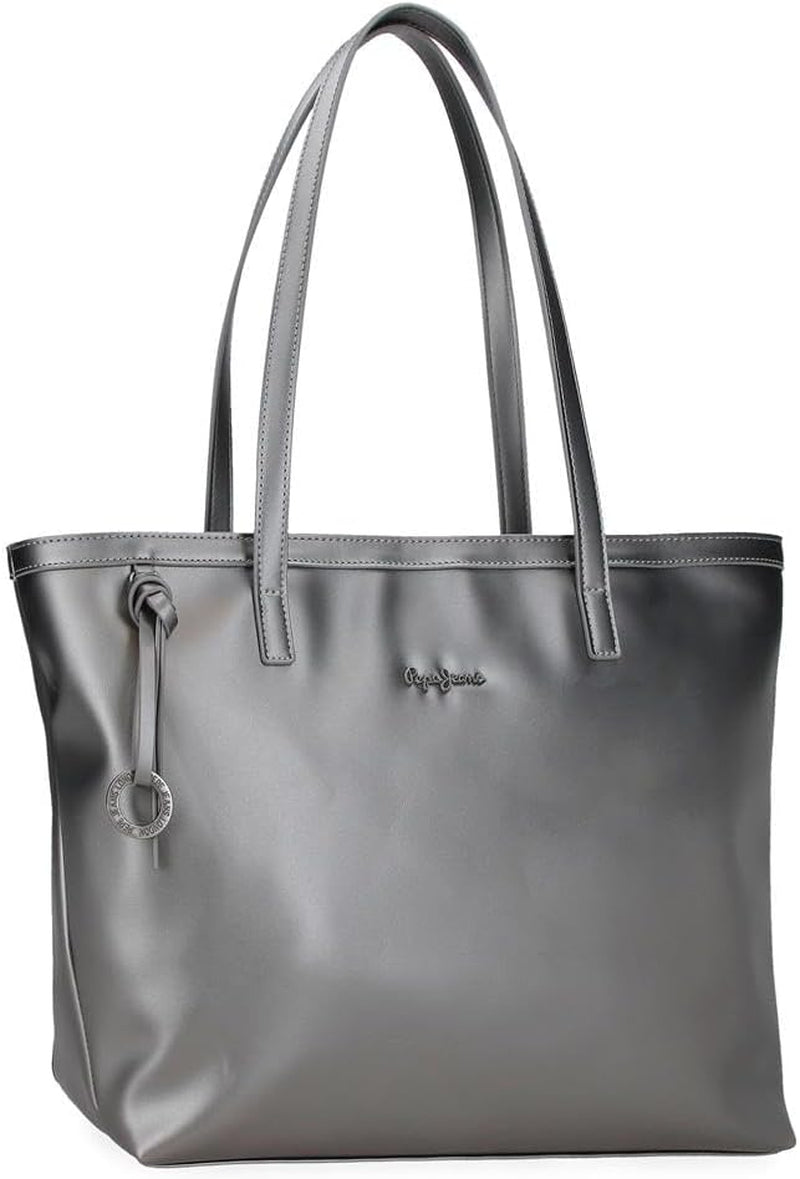 Pepe Jeans Ruby Portemonnaie, Geldbeutel, Portemonnaie, aus Polyester mit Kunstlederdetails. Fächer, Reißverschlüsse. Von Joumma Bags Damen Geldbörse Naty Shop Anthrazit Einkaufstasche