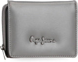Pepe Jeans Ruby Portemonnaie, Geldbeutel, Portemonnaie, aus Polyester mit Kunstlederdetails. Fächer, Reißverschlüsse. Von Joumma Bags Damen-Geldbörse Naty Shop Anthrazit-Geldbörse