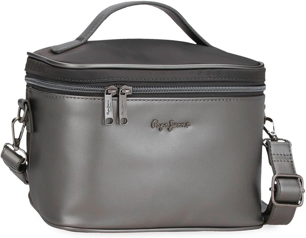 Pepe Jeans Ruby Portemonnaie, Geldbeutel, Portemonnaie, aus Polyester mit Kunstlederdetails. Fächer, Reißverschlüsse. Von Joumma Bags Wallet Damen Naty Shop Anthrazit Umhängetasche
