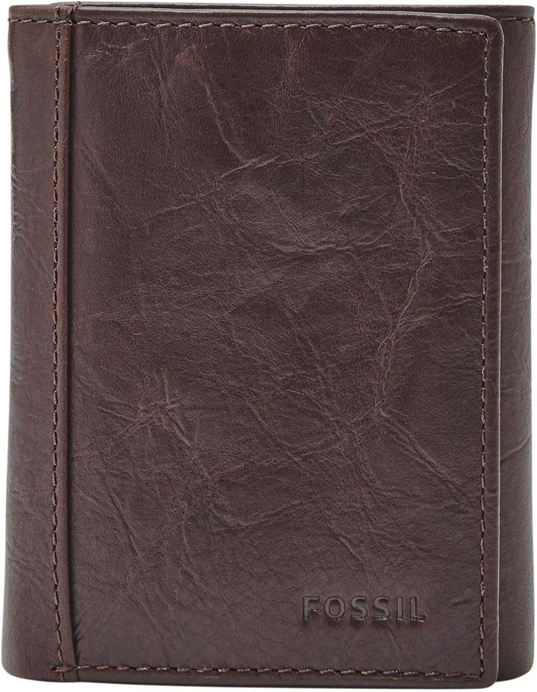Fossil Herren Neel Leder Trifold Wallet 8,255 cm L x 1,905 cm B x 10,16 cm H Herrenbrieftasche Naty Shop Braun