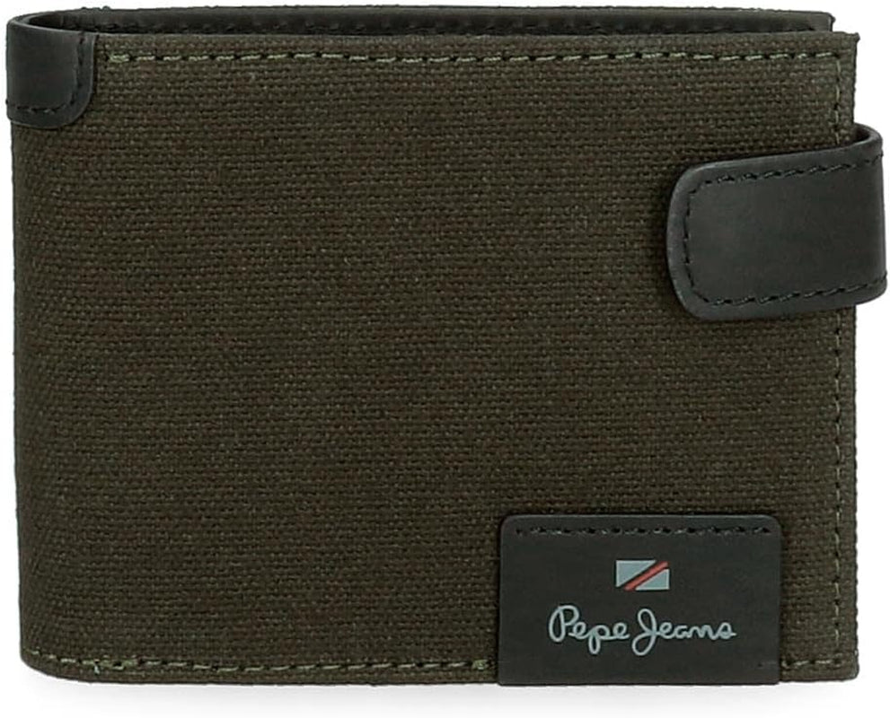 Pepe Jeans Hilltop Geldbörsen Geldbörsen Geldbörsen Lässiges Leder. Von Joumma Bags Herren-Geldbörse Naty Shop Grüne horizontale Geldbörse