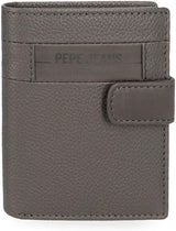 Pepe Jeans Checkbox Schwarz Braun Blau Grau Rindsleder-Geldbörsen und Geldbörsen Herren-Geldbörse Naty Shop Graue Click-Geldbörse
