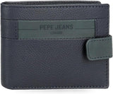 Pepe Jeans Checkbox Rindsleder-Geldbörsen und Geldbörsen, Schwarz, Braun, Blau und Grau – Naty Shop