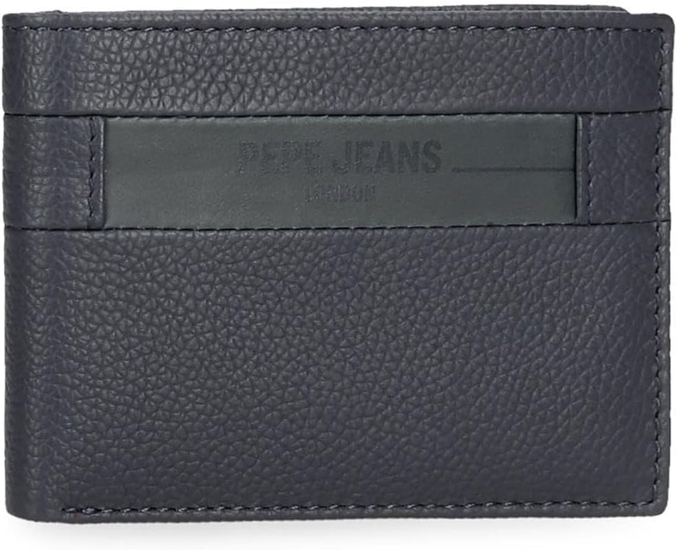 Pepe Jeans Checkbox Rindsleder-Geldbörsen und Geldbörsen Schwarz Braun Blau Grau Geldbörse Herren Naty Shop Blaue Geldbörse