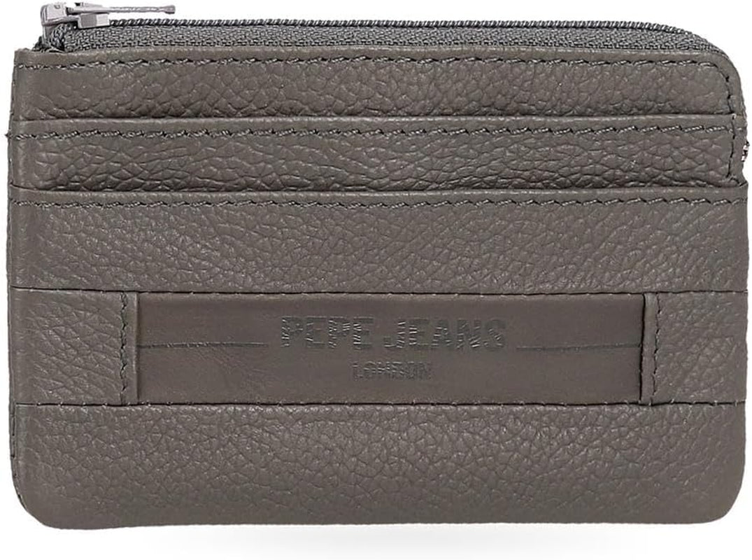 Pepe Jeans Checkbox Rindsleder-Geldbörsen und Geldbörsen Schwarz Braun Blau Grau Herren-Geldbörse Naty Shop Graue Geldbörse