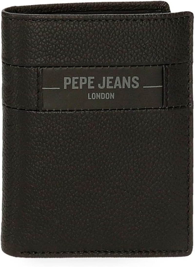 Pepe Jeans Checkbox Rindsleder-Geldbörsen und Geldbörsen, Schwarz, Braun, Blau und Grau – Naty Shop