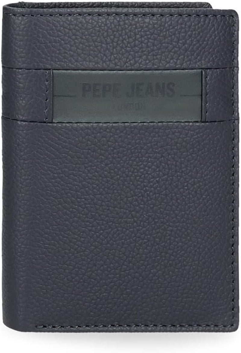 Pepe Jeans Checkbox Rindsleder-Geldbörsen und Geldbörsen Schwarz Braun Blau Grau Herren-Geldbörse Naty Shop Blaue vertikale Geldbörse