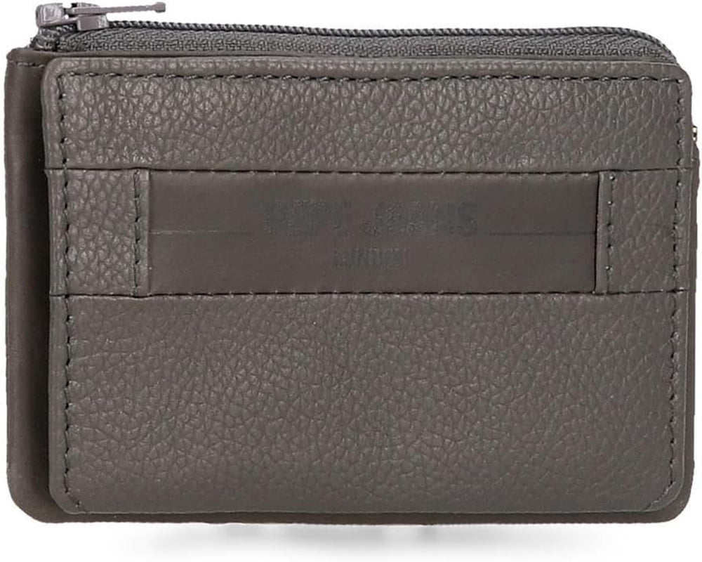 Pepe Jeans Checkbox Schwarz Braun Blau Grau Geldbörsen und Geldbörsen aus Rindsleder Herrenbrieftasche Naty Shop Grauer Kartenhalter
