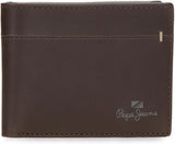 Pepe Jeans Staple-Geldbörsen und Geldbörsen aus Rindsleder, Schwarz, Braun, Marineblau, verschiedene Größen Herren-Geldbörse Naty Shop Braune Staple-Geldbörse