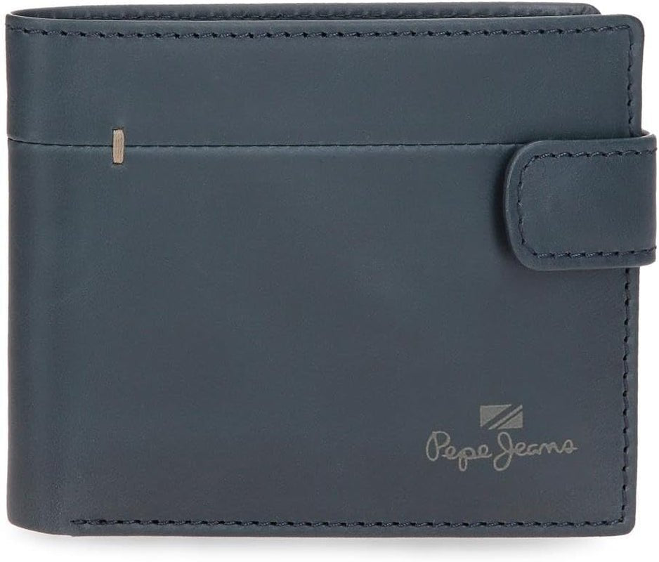 Pepe Jeans Staple Geldbörsen und Geldbörsen aus Rindsleder, Schwarz, Braun, Marineblau, verschiedene Größen Herrenbrieftasche Naty Shop Navy Vertical Wallet