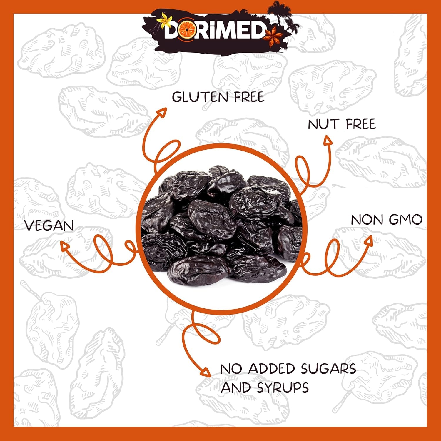 Pflaumen 1 kg | Steinlose Pflaumen aus Agen | Zart, weich, lecker und saftig | Ganze, große, ungesüßte Trockenfrüchte | Reich an Ballaststoffen und natürlichen Antioxidantien. Dehydrierte Produkte von Naty Shop