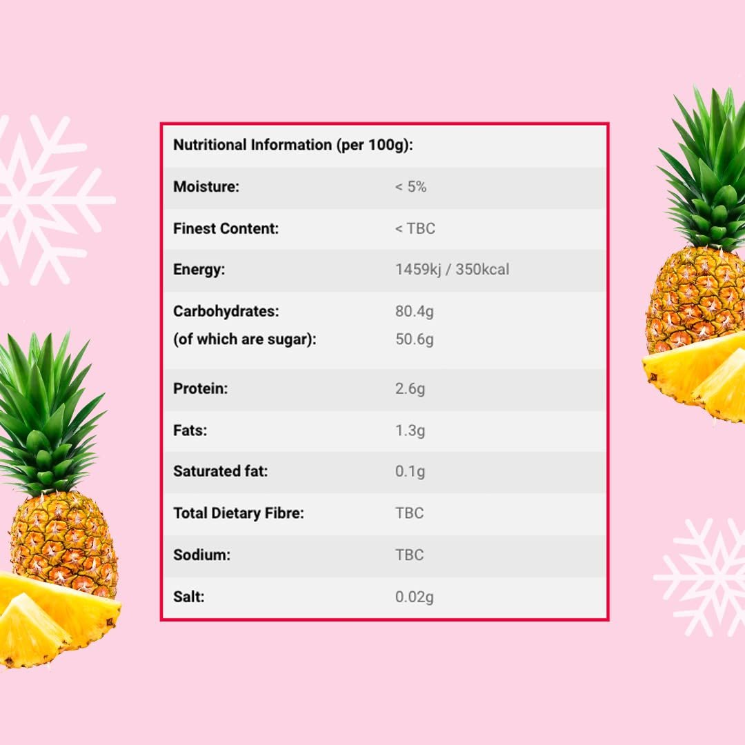 Gefriergetrocknetes Ananaspulver 100g – Gefriergetrocknetes Fruchtpulver – Gefriergetrocknetes Ananaspulver für Smoothies, Joghurt und Backen – 100 % natürliches Ananaspulver ohne Zusatzstoffe. Dehydrierte Produkte Naty Shop