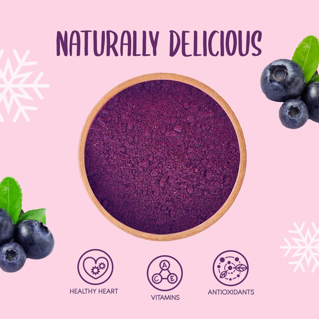 Gefriergetrocknetes Wildblaubeerpulver 100g - Gefriergetrocknetes Fruchtpulver - Gefriergetrocknetes Blaubeerpulver zum Backen, Smoothie und Müsli - Natürliches Blaubeerpulver ohne Zusatzstoffe Dehydrierte Produkte Mein Shop