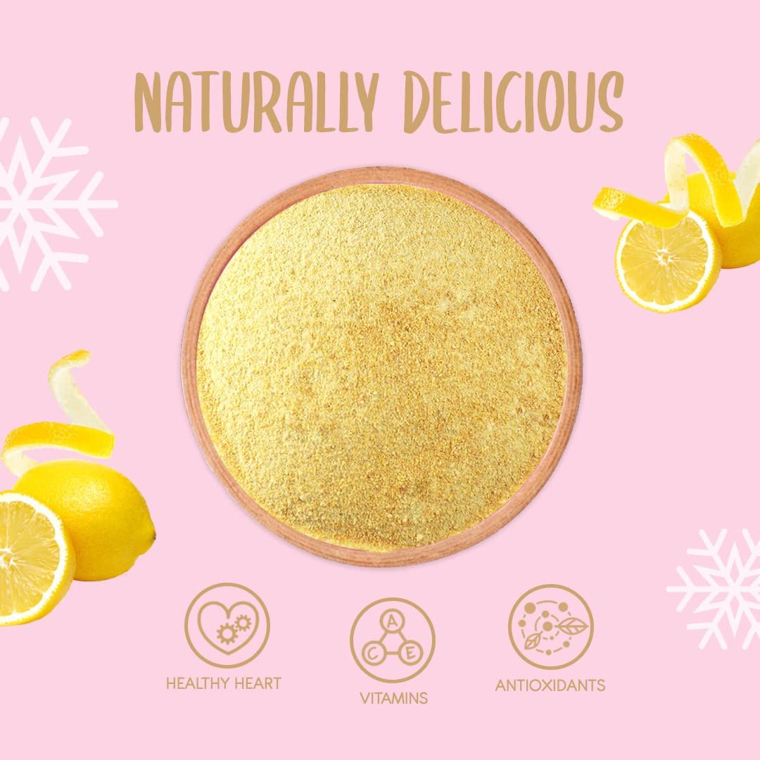Gefriergetrocknetes Zitronenschalenpulver 100g - Gefriergetrocknetes Fruchtpulver - Gefriergetrocknetes Zitronenpulver zum Backen, Smoothies und Tee - 100 % natürliches Zitronenpulver ohne Zusatzstoffe Dehydrierte Produkte Naty Shop
