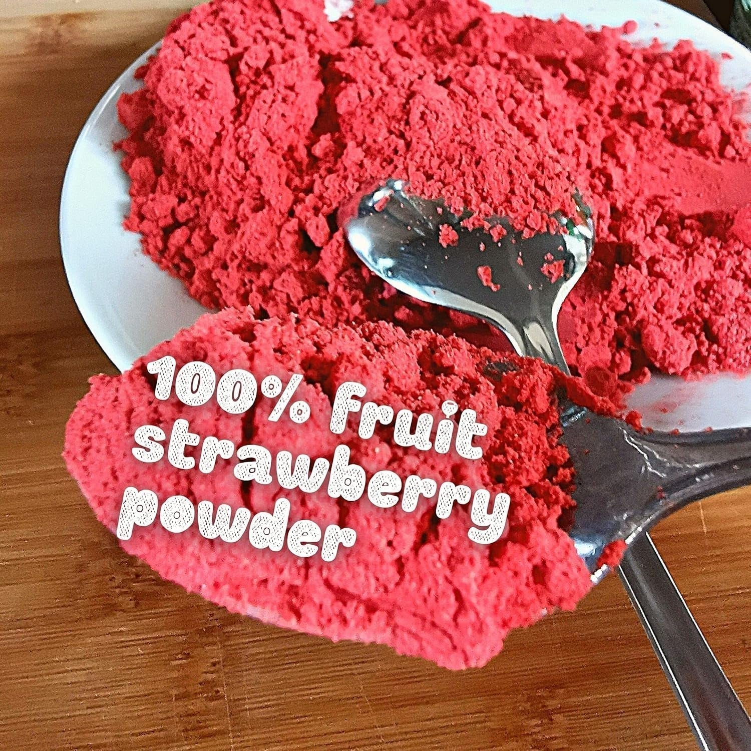 Gefriergetrocknetes Fruchtpulver Erdbeerpulver | Gefriergetrocknetes Erdbeerpulver Erdbeerpulver | Erdbeerpulver Smoothie Erdbeerpudding Trockenfrüchte (100g) Dehydrierte Produkte Naty Shop