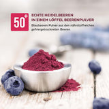 Bio-Wildheidelbeerpulver, gefriergetrocknete ganze Blaubeeren, 100 % Rohkostqualität, reich an Antioxidantien und Vitamin C, ohne Zuckerzusatz, in Nordeuropa geerntet. Trockenprodukte Naty Shop