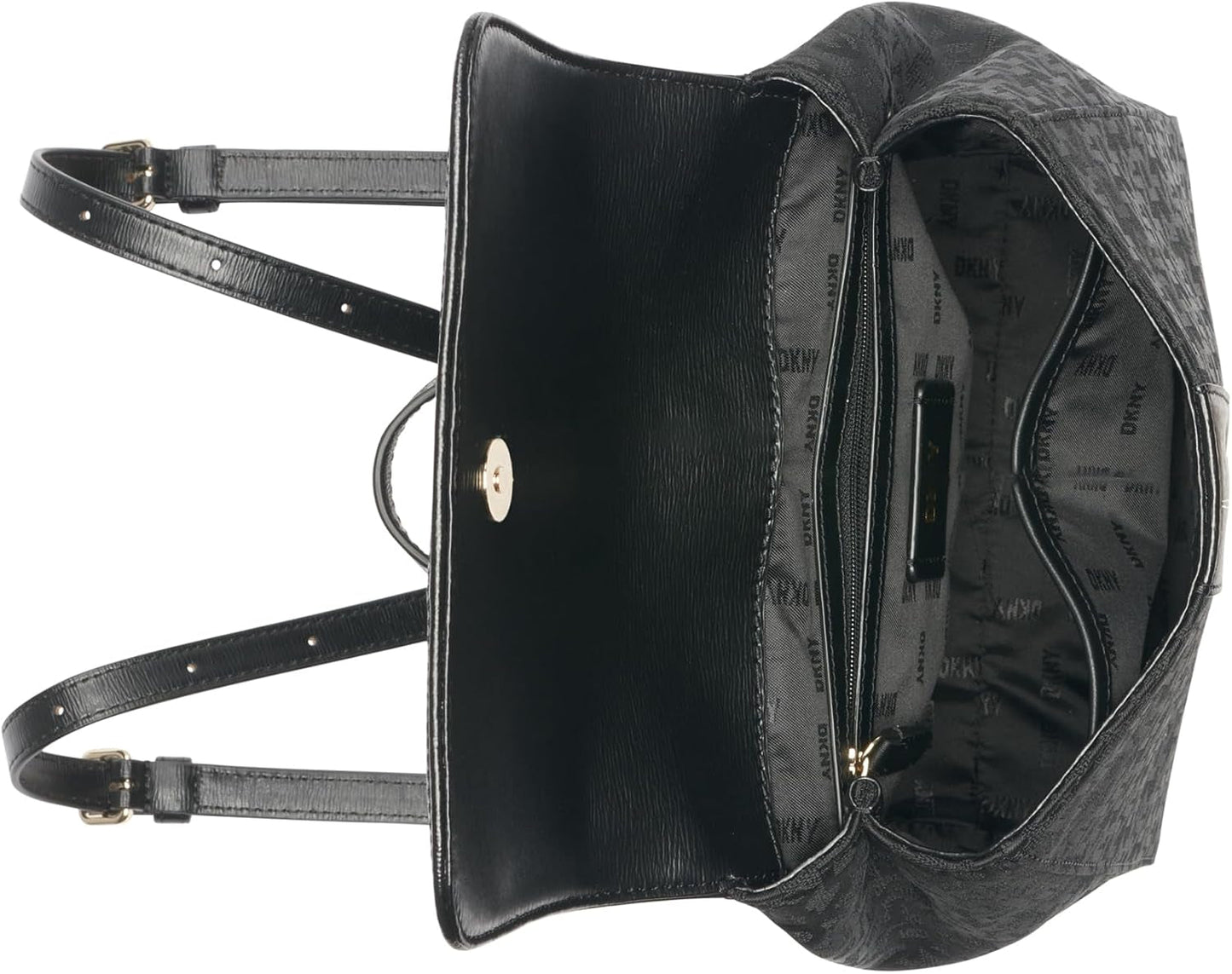 DKNY Damen-Alltagsrucksack, Schwarzes Logo/Schwarz Naty Shop Damentaschen