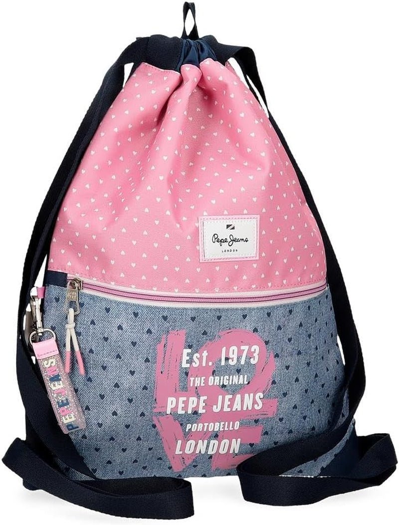 Pepe Jeans Noni Denim Rucksack Premium Rucksäcke und Schulranzen Naty Shop Rucksack Mit Kordelzug