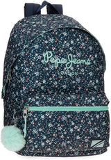 Pepe Jeans Alenka Schulrucksack mit Trolley, Blau, 30 x 40 x 12 cm, Polyester, 14,4 l, Blau, Schulrucksack mit Trolley Premium Rucksäcke und Schulranzen Naty Shop Rucksack 42