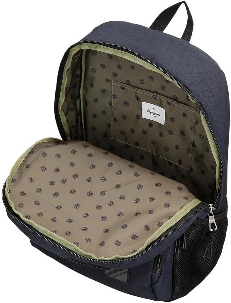 Pepe Jeans Cromwell Schulrucksack, Doppelfach, Schwarz, 33 x 46 x 15 cm, Polyester, 22,77 L, Schwarz, Einheitsgröße, Doppelfach Schulrucksack Premium Rucksäcke und Schulranzen Naty Shop