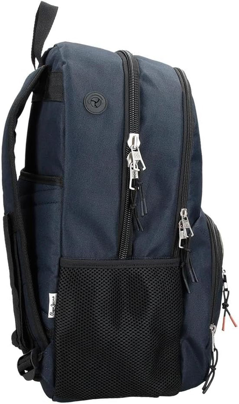 Pepe Jeans Cromwell Schulrucksack, Doppelfach, Schwarz, 33 x 46 x 15 cm, Polyester, 22,77 L, Schwarz, Einheitsgröße, Doppelfach Schulrucksack Premium Rucksäcke und Schulranzen Naty Shop