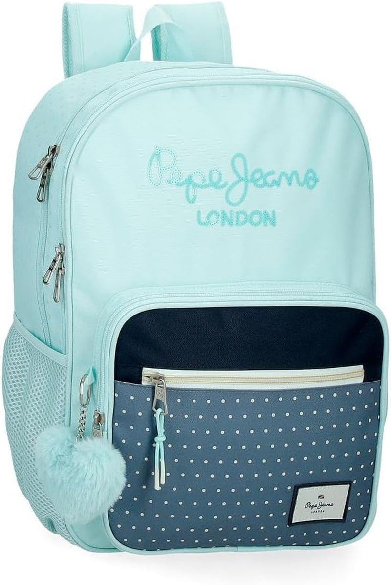 Pepe Jeans Dalma Schulrucksack. Kinderrucksack aus Polyester, breite und verstellbare verstellbare Träger, Vordertasche. Von Joumma Bags Premium-Rucksäcke und Schulranzen Naty Shop Schulrucksack