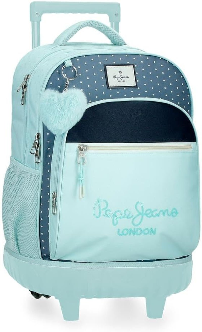 Pepe Jeans Dalma Schulrucksack. Kinderrucksack aus Polyester, breite und verstellbare verstellbare Träger, Vordertasche. Von Joumma Bags Premium-Rucksäcke und Schulranzen Naty Shop Rucksack Mit Rollen