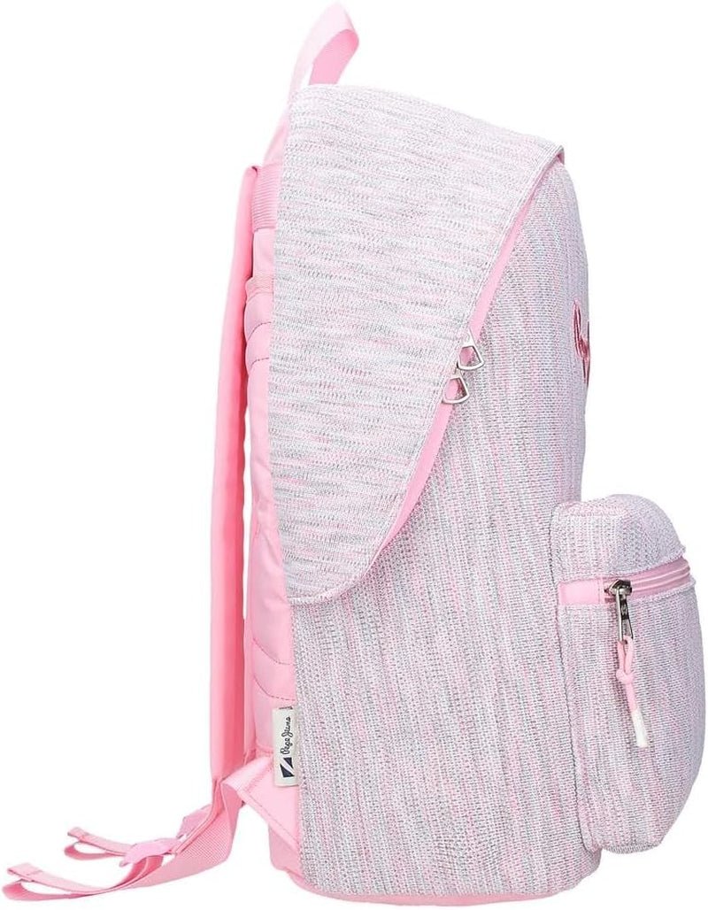 Pepe Jeans Miri Schulrucksack, Pink, 31 x 44 x 17,5 cm, Polyester, 22,79 l, Pink, Schulrucksack Premium Rucksäcke und Schulranzen Naty Shop