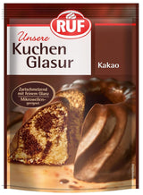 RUF Cake Glaze Bourbon Vanilla, 100g im Beutel, mikrowellengeeignet, zum Glasieren und Dekorieren von Keksen, Muffins und Kuchen, glutenfreie Naty Shop Kakao-Zuckerpaste