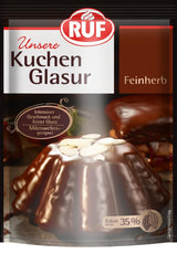 RUF Cake Glaze Bourbon Vanilla, 100g im Beutel, mikrowellengeeignet, zum Glasieren und Dekorieren von Keksen, Muffins und Kuchen, glutenfrei, Zuckerpaste Naty Shop Feine Torte