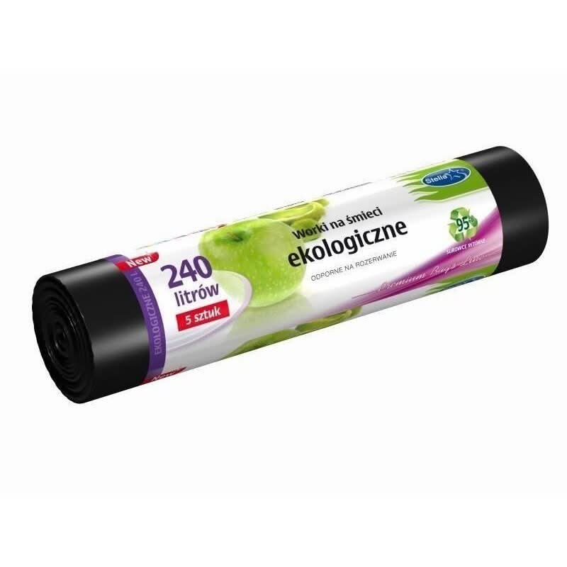 Dicke Reinigungsbeutel 240 l, Stella, 5 Stück, ökologisch, LDPE Schwarz Nati Shop