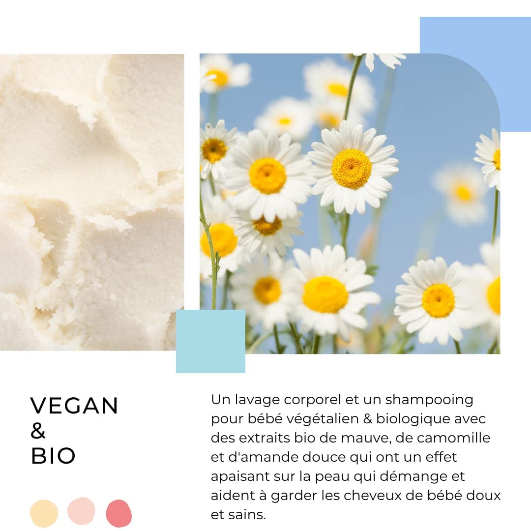 Shampoo und Reinigungsgel 2 in 1 Daily Gentle Baby Shampoo & Reinigungsgel – vegan und biologisch – mit 98 % natürlichen Inhaltsstoffen – Shampoo ohne Tränen für Kinder und Babys – 300 ml Kinder – Bade- und Hautpflege Naty Shop