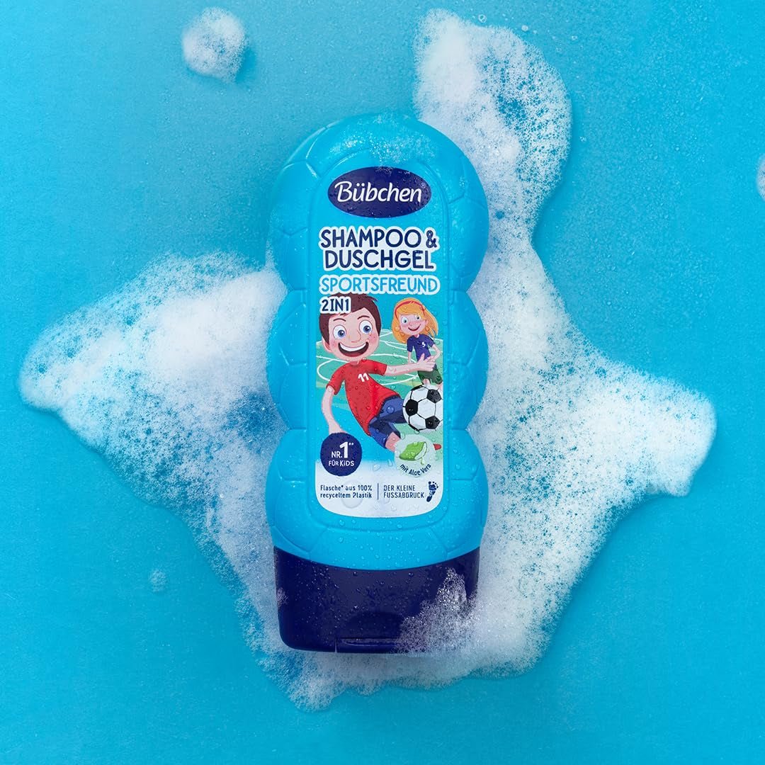 Buebchen Sportsfreund 2in1 Shampoo und Duschgel, 230 ml Kinder - Bade- und Hautpflege Naty Shop
