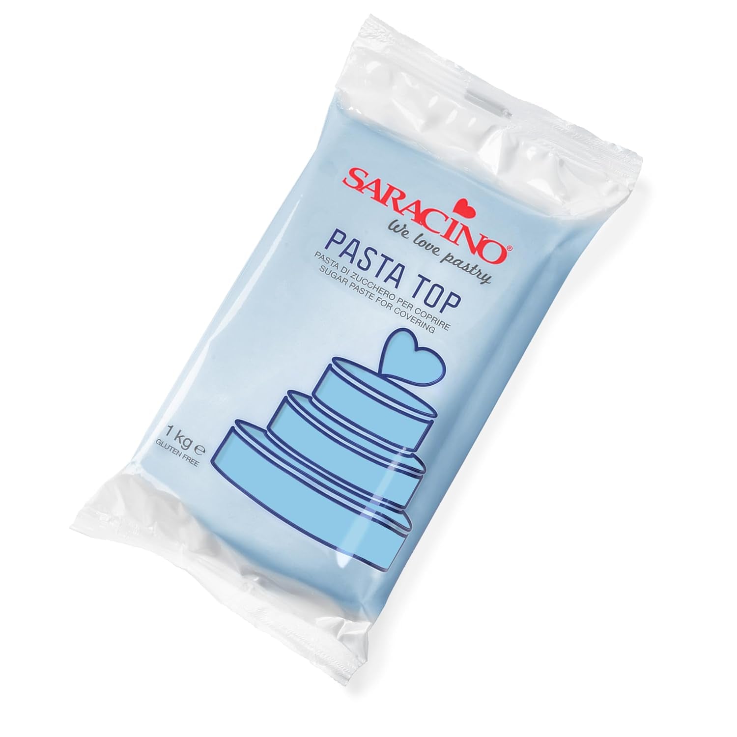 Saracino Fondant Top, Zuckerpaste zum Abdecken von 1 kg, hergestellt in Italien Zuckerpaste Naty Shop Celeste Baby